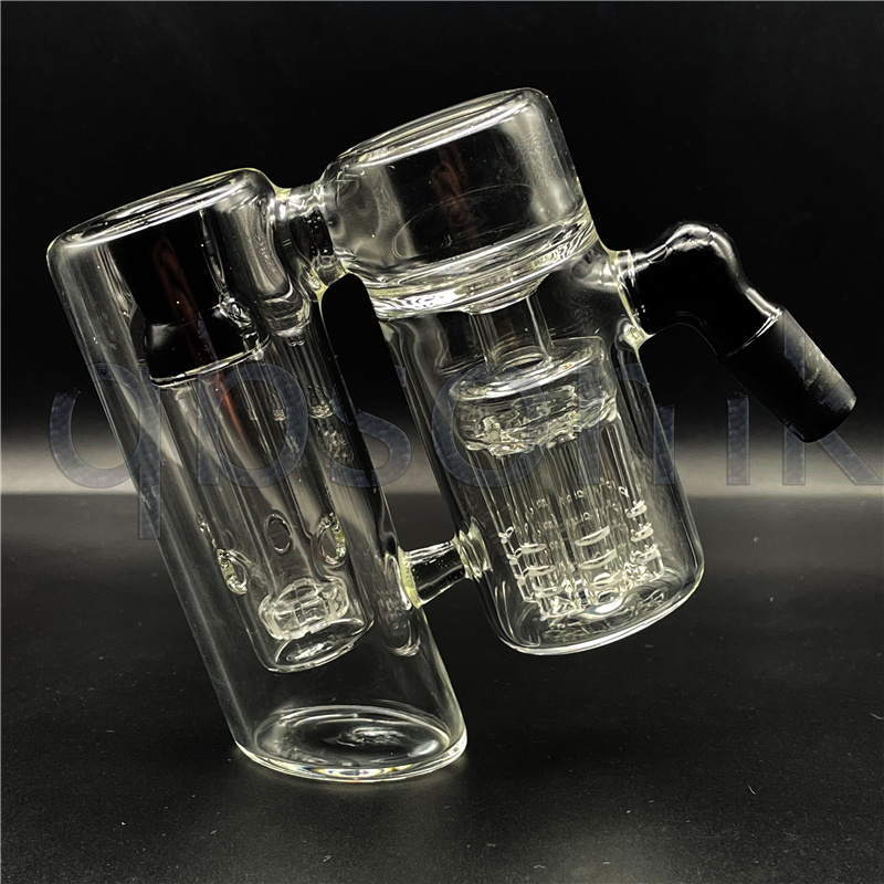 

QBsomk Good quality 45 Degree Ash Catchers Arm Tree Smoking Collector Dab Rig Glass Bong 14mm 18mm Joint Reflux Glass Bongs Accessory