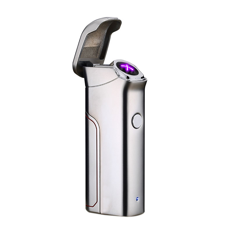 

Doube Arc Usb Charging Repaceabe Eectric ighter Pasma Windproof Eectronic ighter Fuse For Cigarette Cigar(Siver)