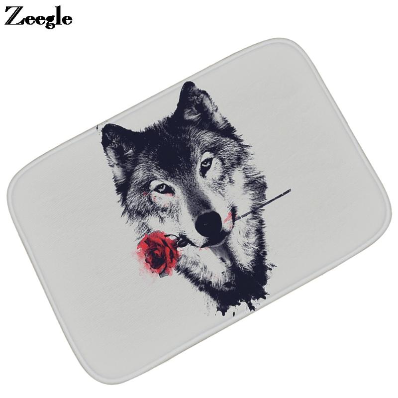 

Zeegle Outdoor Doormat Home Decortain Kitchen Bathroom Carpet Rug Anti-Slip Flannel Floor Mat Waterproof Entrance Door Carpets
