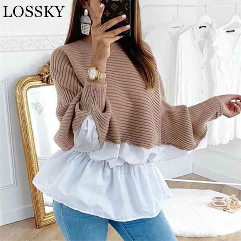 

Autumn Winter Elegant Tunic Shirt Patchwork Casual O Neck Long Sleeve Ruffles Coffee Korean Blouse Shirts Street wear Clothing 210520, Mlt-zc3361red