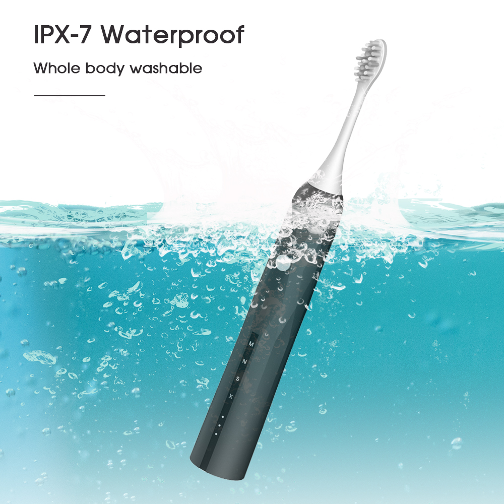 Oral Irrigators Black White USB Fast Charge IPX7 Waterproof for Unisex Sonic Electric Toothbrush Set Brushes Clean Restore Tooth Whiteness-image-750430160