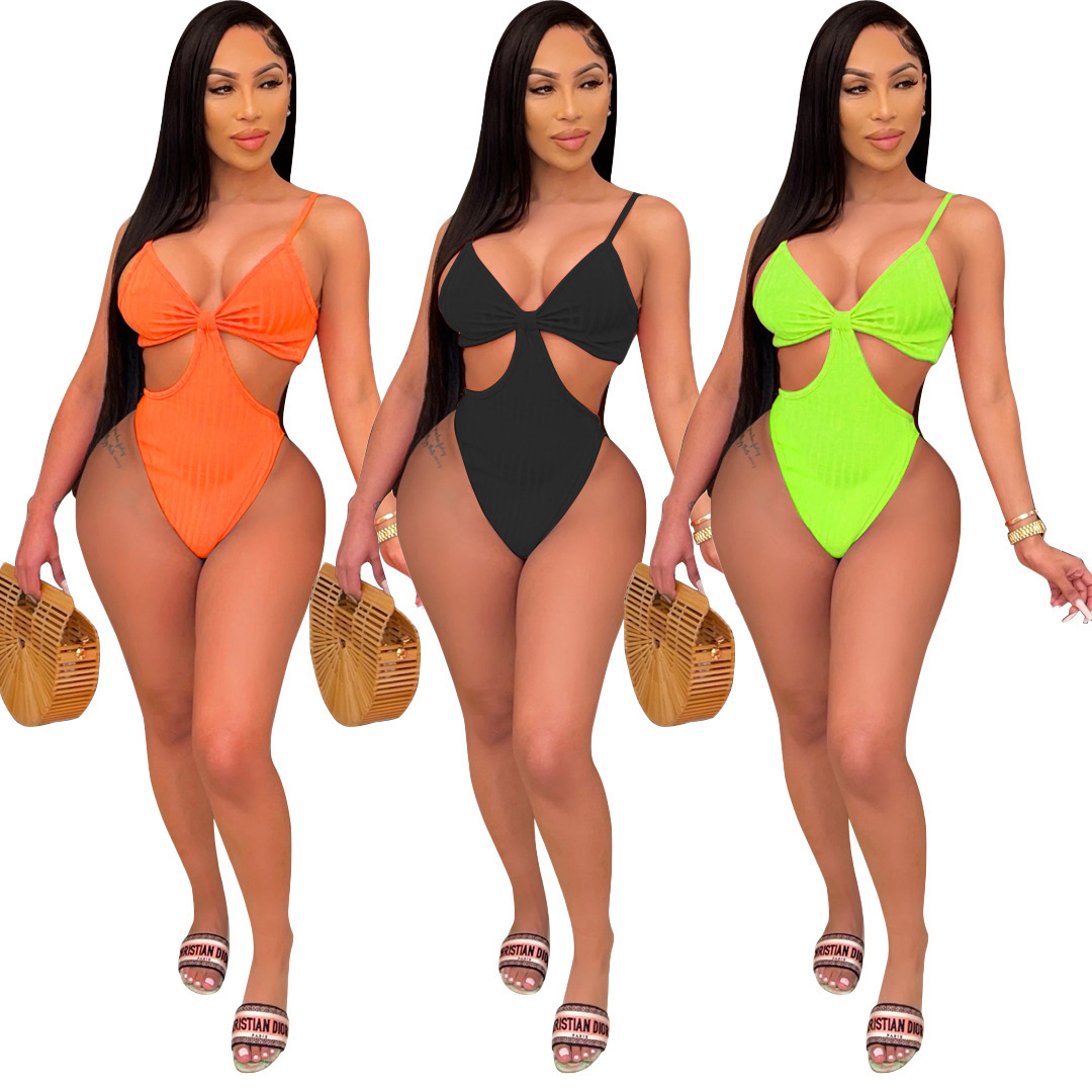 

summer Women candy color one piece swimwear sexy swimsuit fashion hollow out bathing suit onesie bikini bodycon swimsuits Plus size, White;black