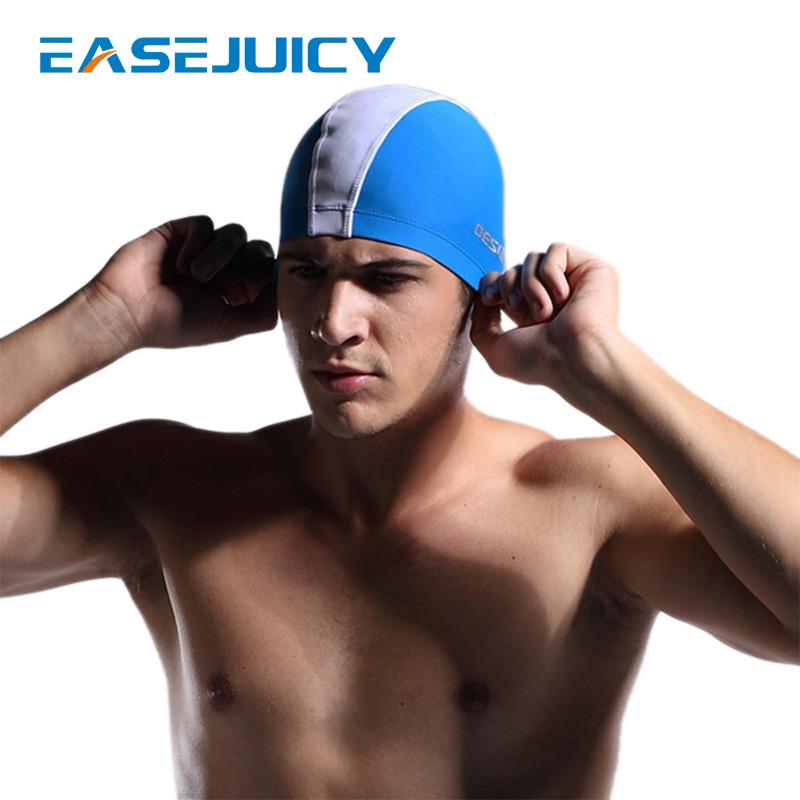 

Men Swimming Caps Ultrathin Adult Bathing Hats Fabric Protect Ears Long Hair