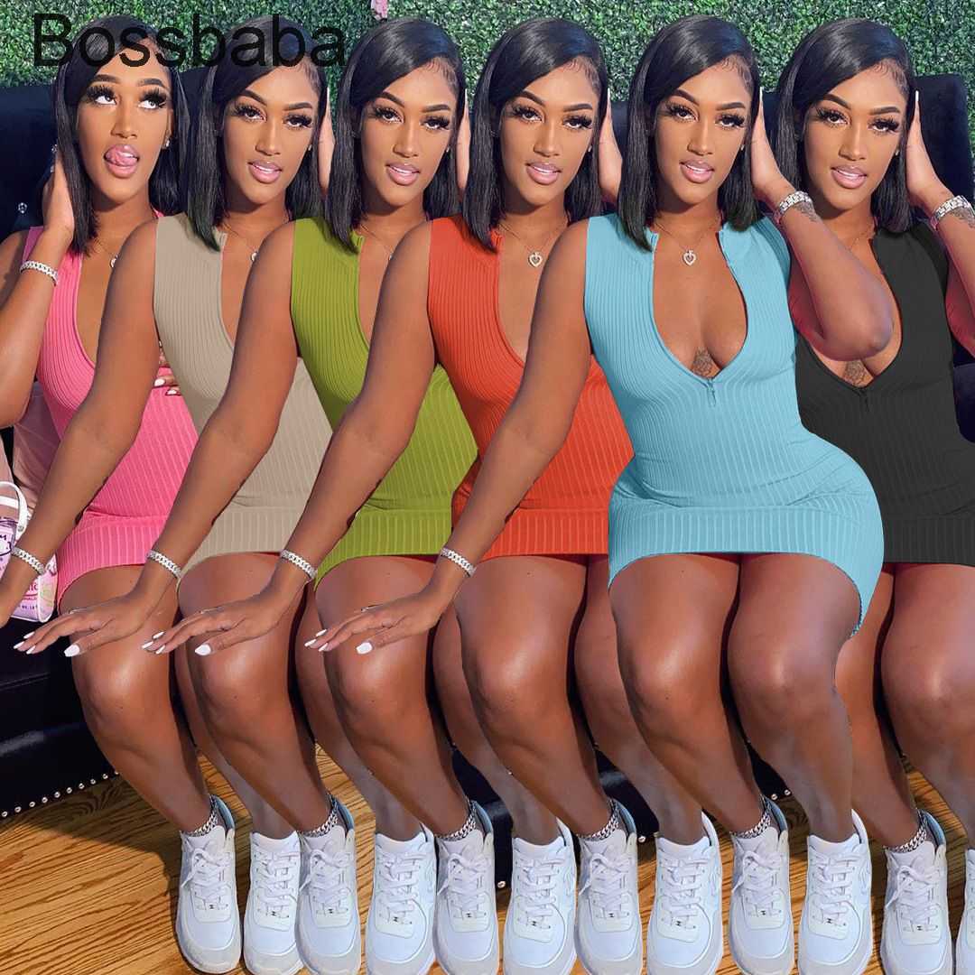 

Casual Sexy Printed Zipper Knit Dresses for Womens Designers Summer Dress Midi Skirt Sleeveless Party Nightclub Plus Size 2022 Womens Clothing, Pink