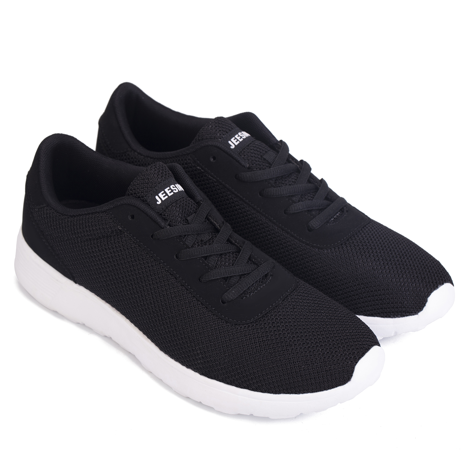 

JEESINA Upper Summer casual Men's Running Shoes Light weight slip on Low Breathable Walking Sneakers Hiking trainers size#7-12, Black;white