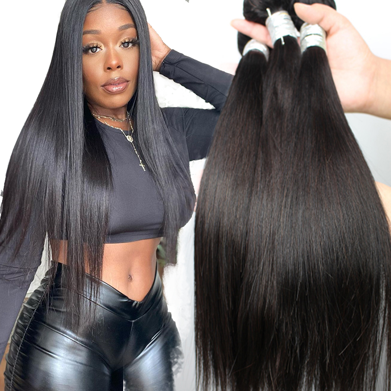 

Brazilian Human Hair Bundles Malaysian Peruvian Cambodian Unprocessed Virgin Straight Hair Bundles Dyeable 10A Grade Human Hair Weave, Natural color