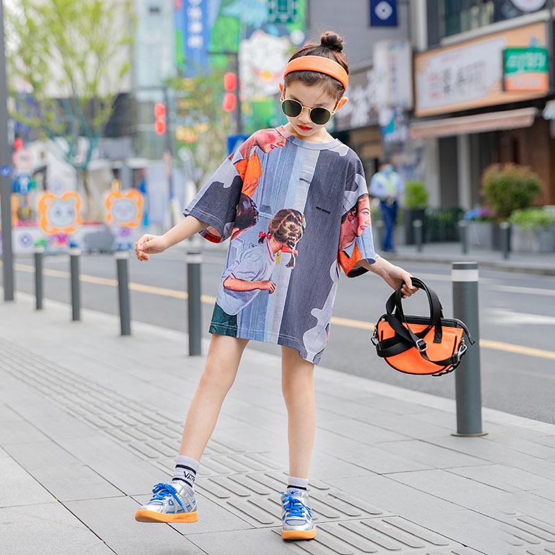 

Girl's Dresses Children Clothes Wholesale 2021 Arrival Summer Girl Dress Short Sleeve Loose Style Mini Shirt American European, Red;yellow