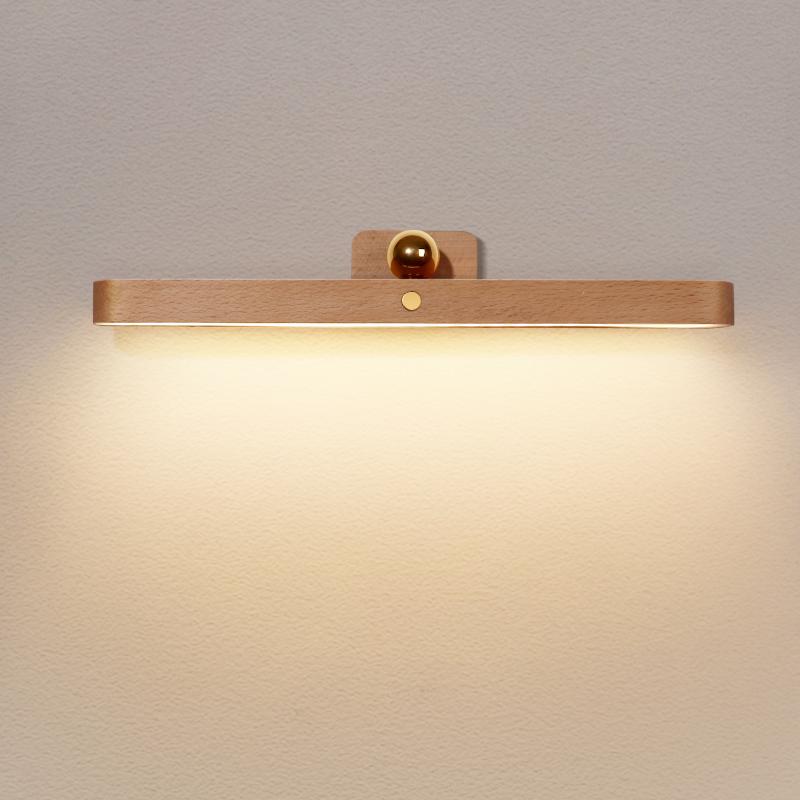 

Vanity Lights Wooden Mirror Front Fill Light LED Night Portable Mobile Rechargeable Magnetic Wall Lamp Bedroom Bedside