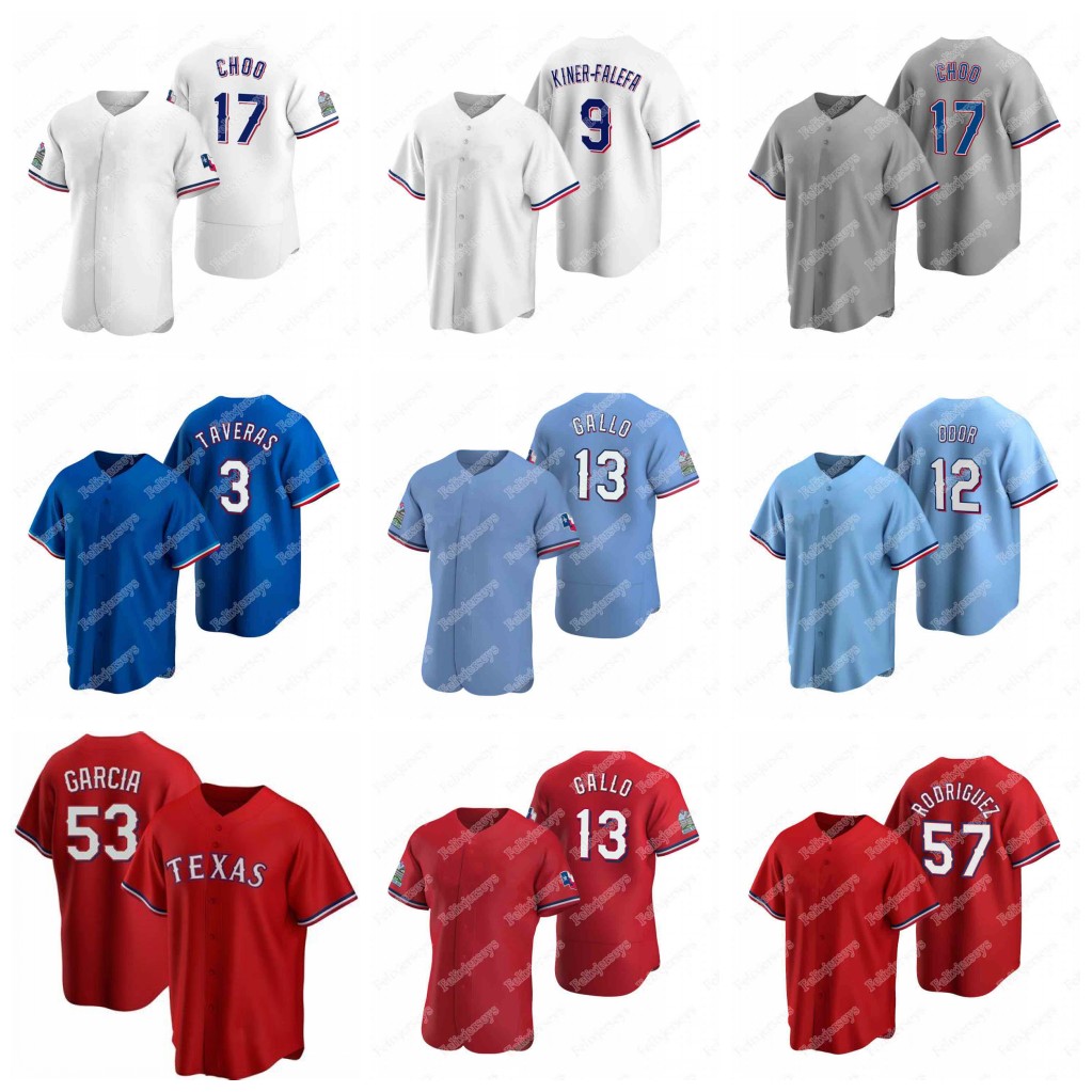 

2020 New 13 Joey Gallo Adolis Garcia Shin-Soo Choo Rougned Odor Nick Solak Jason Martin Isiah Kiner-Falefa Leody Taveras Nomar Mazara Baseball Jersey, Women size s-xxl red