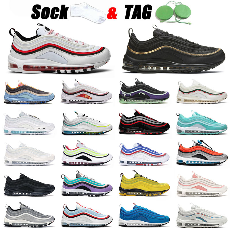

2021 Arrival 97 Sports Running Shoes Black Gold White Red Tropical Twist Off Men Women Airmax Max Air 97s Trainers Sneakers US 12, 14 red metallic 36-47