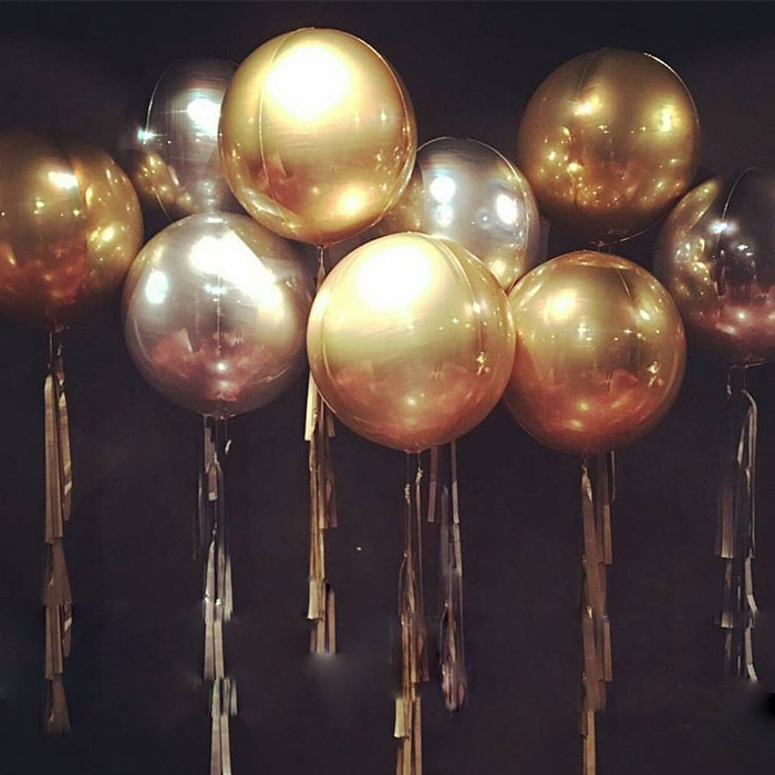 

1pc 22inch Gold Silver 4D Round Foil Balloons Wedding Birthday Party Decoration Helium Inflatable Baloons Globos Balloon Toys