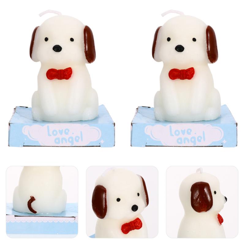 

2pcs Cake Dog Candle Lovely Delicate Party Supplies Candles