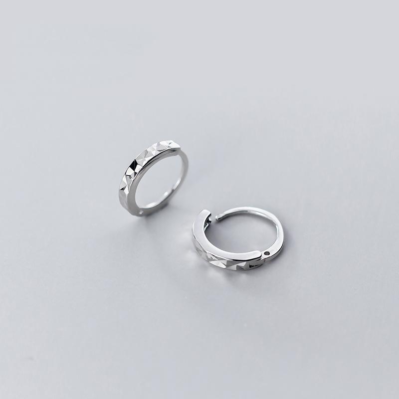 

Hoop & Huggie Geometry Sweet Simple Small 925 Sterling Silver Earrings For Women Retro Glitter Korean Jewelry Aesthetic Gift
