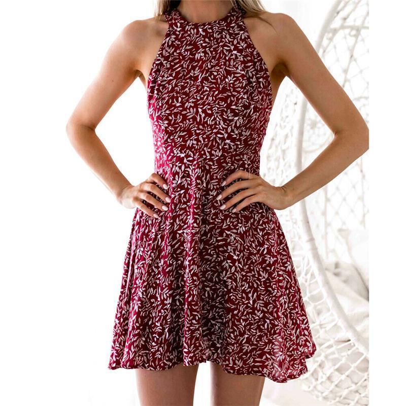 

sleeveless women boho womens dresses dress sleeveless mini lady summer beach sundress clubwear ladies clothes floral, Black;gray