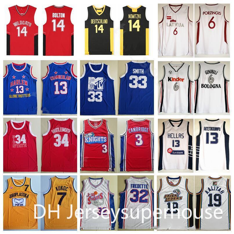 

Movie Deutschland 14 Dirk Nowitzki Jersey Men Wildcats High School 14 Troy Bolton Basketball 6 Manu Ginobili Latvija 6 Kristaps Porzingis, Black;red
