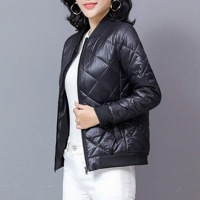 

Women's Trench Coats Women Thin Filling Cotton Jacket Spring And Autumn Casual Style Woman Parkas Female, Black