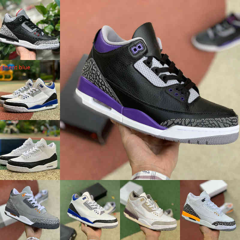 

Jumpman Racer Blue 3 3S Basketball Shoes Mens A Ma Maniere Racer Blue Cool Grey SEOUL Knicks Black Court Purple Fragment Blue HALL OF FAME T