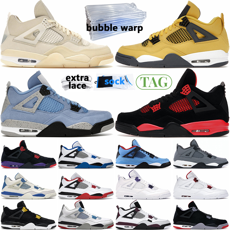 

Men Women Sail 4s Basketball Shoes University Blue Red Thunder Pure Money Black Cat Cool Grey Sports Trainer, # 10