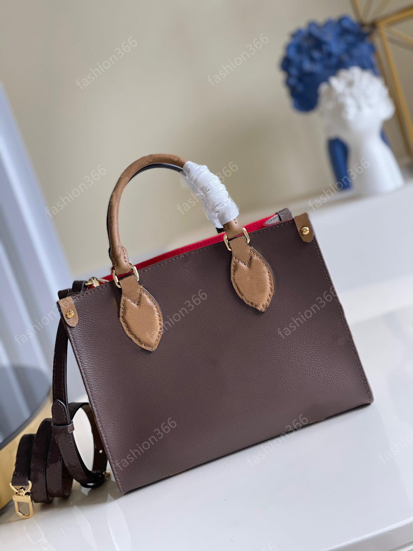 

Top quality onthego mm fashion handbag tote bags genuine leather shopping bag luxurys designers women canvas shoulder handbags Purses Wallets M45039 M45321 Wallet, Box