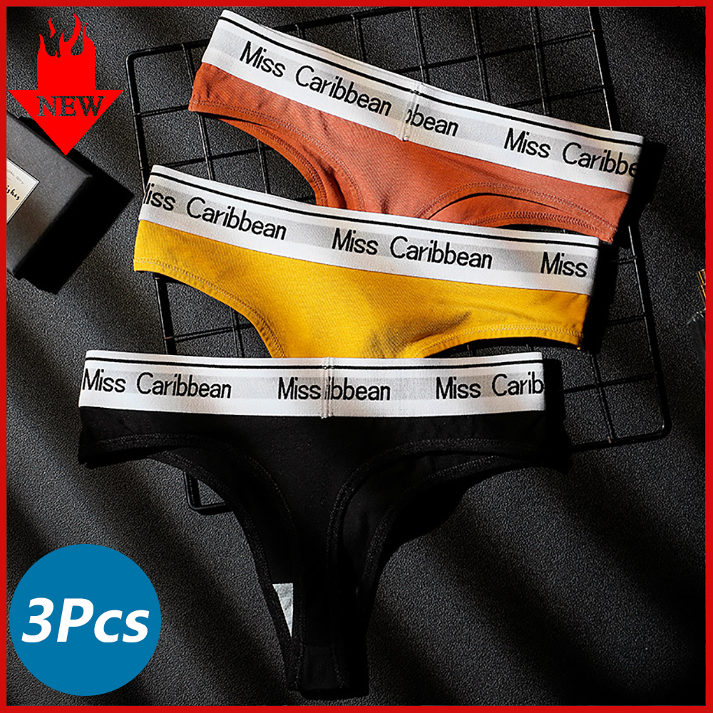 

3Pcs/Lot Womens Sexy Letter T Panties Set Underwear Female Seamless Cotton Yoga G-string Thongs Low Waist Ladies Sports Lingeriesoccer jerse, Set 1