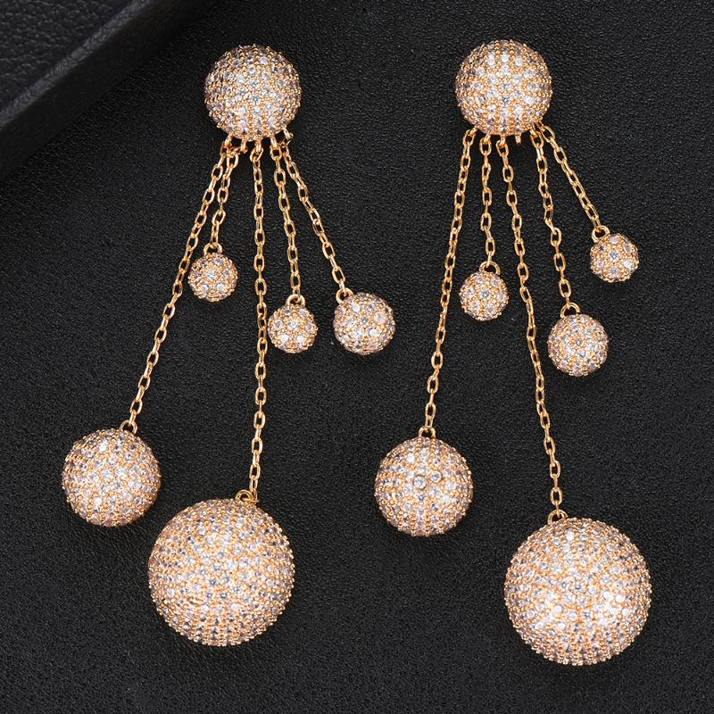 

Dangle & Chandelier GODKI 2021 Charms Trendy Women Long Tassel Drops Earrings Cubic Zircon Drop Earring For Wedding Party Accessories
