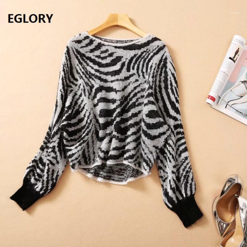 

Women's Sweaters Arrival Sweater And Pullovers 2021 Autumn Winter Tops Women Sexy Wild Leopard Patterns Knitting Casual Female, Black