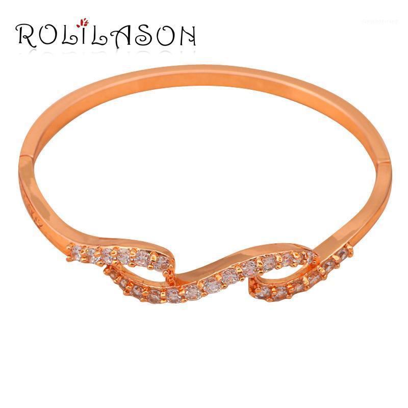 

Special Design White Crystal Zirconia Fashion Jewelry Gold Tone Bangles TB200 Bangle