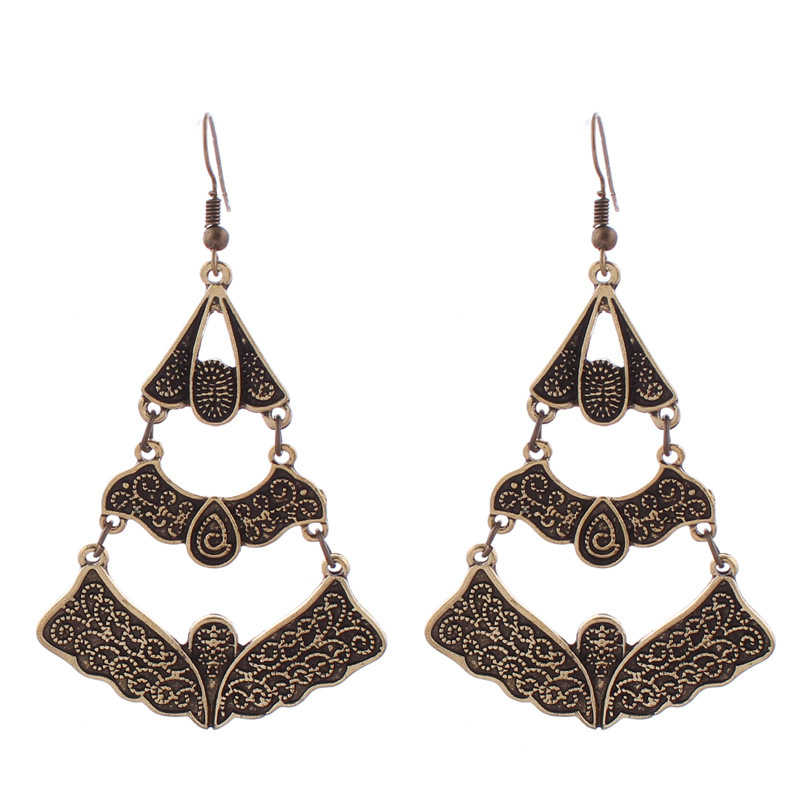 

women's Butterfly shape Tibetan silver Dangle Chandelier earrings GSTQE015 fashion gift national style women DIY earring