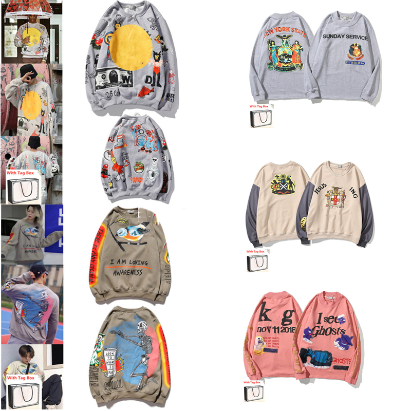 

Men's Hoodies Round neck smiley face letter printing men and women the same hip-hop trend couple sports leisure high-quality 0102, 1 pcs buttons