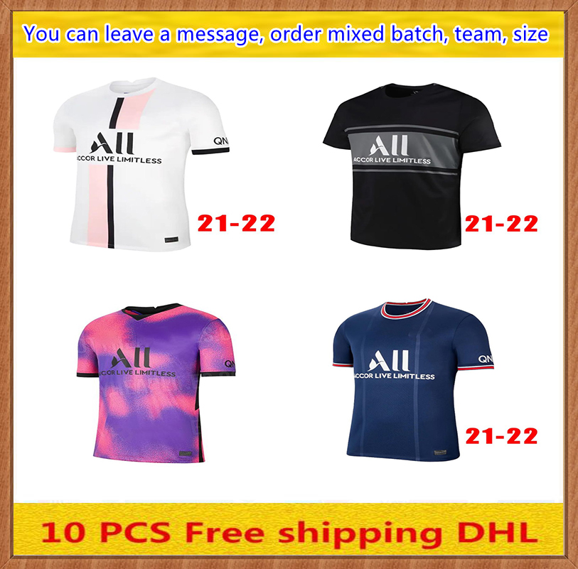 

MESSI MBAPPE soccer jersey HAKIMI SERGIO RAMOS 21 22 Maillots de football 2021 2022 MARQUINHOS VERRATTI psgs men shirt uniforms enfants foot third 3rd, Black