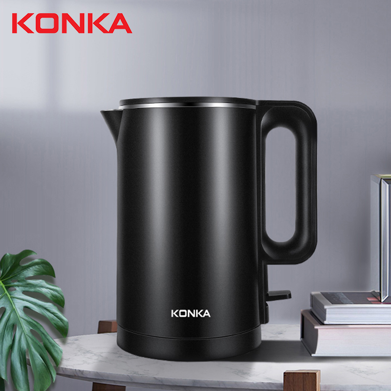 

Konka kitchen stainless steel portable household electric kettle 1500W 1.8L capacity black and white