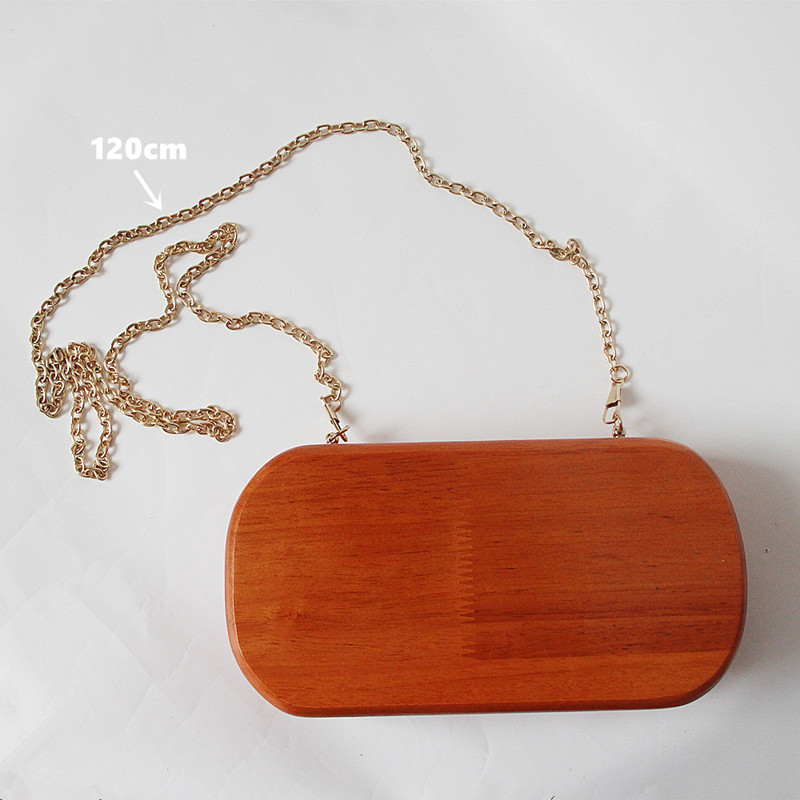 

Evening Bag Moon Wooden Clutch Women Handbag Brown Party Shoulder Bag Banquet Wedding Bridal Purse Bolsa ZD1504