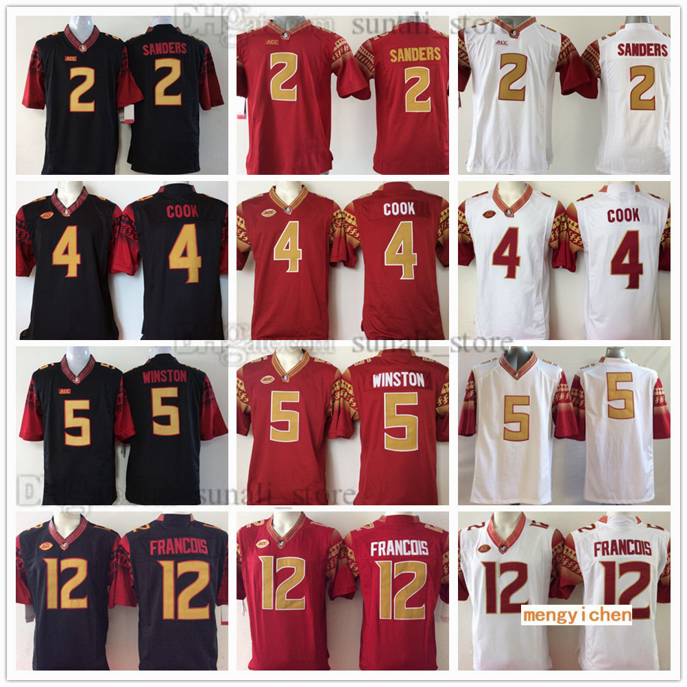 

Florida NCAA College State 2 Deion Sanders Jerseys 3 Derwin James 4 Dalvin Cook 5 Jameis Winston 12 Deondre Francois Football Stitched Men Women Kids Youth, Red