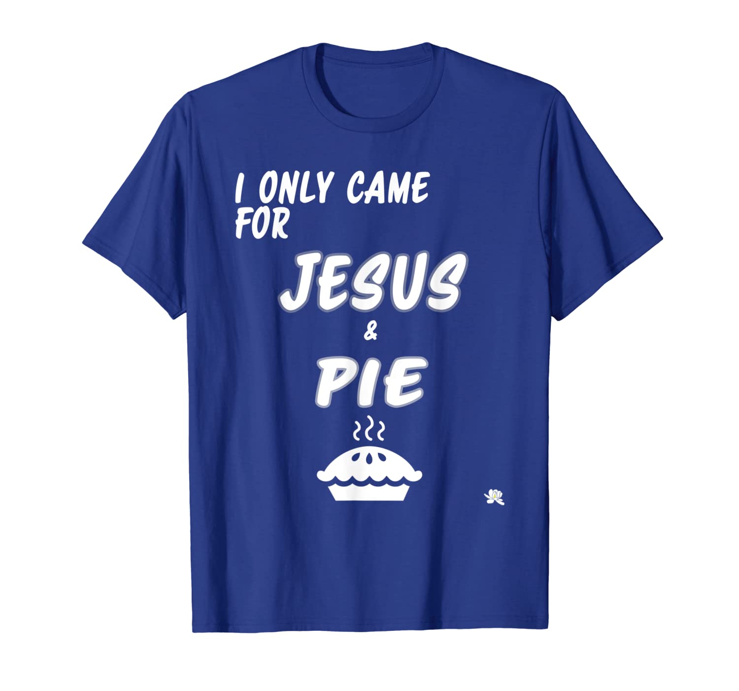 

jesus and pie with small magnolia emblem, White;black