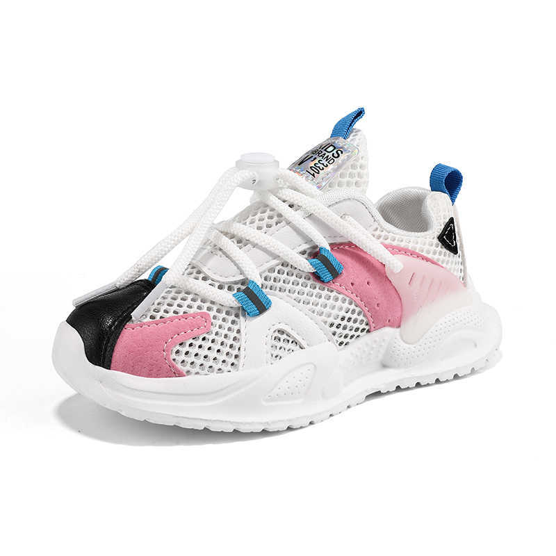 

Girls Casual Shoes For Boys Sneakers Children Shoes Kids Sneakers Lace-up Fashion Sport Trainers Footwear Running School 2021 X0703, Pink
