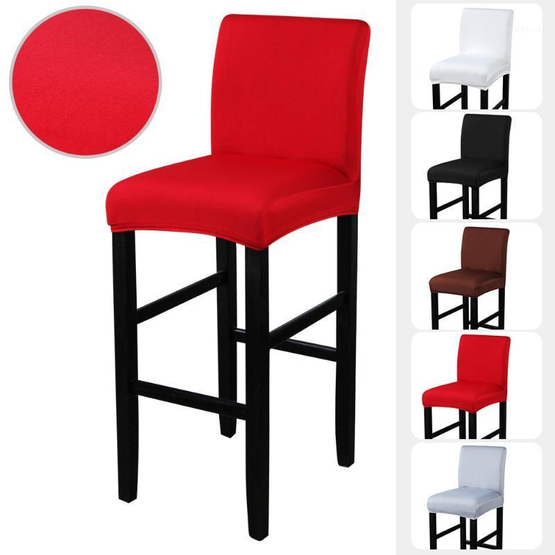 

Spandex Polyester Chair Cover Solid Seat Covers For Bar Stool Chairs Slipcover Home El Banquet Dining Decoration 1PC