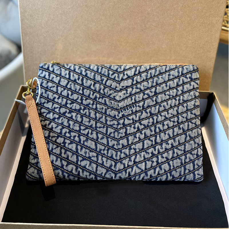 

denim Clutch Bags luxurys designers bag Canvas handbag Fashion wallet women bag size : 30X20, Blue