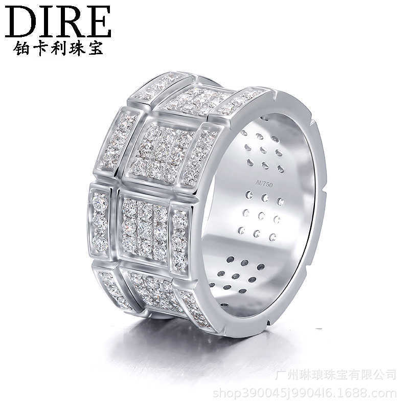 

18k domineering full diamond men's ring luxury full set mosan diamond wedding engagement ring men's diamond ring, Golden;silver