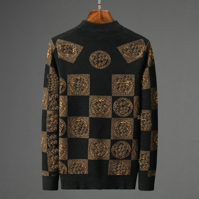 

2022 Classical Men's Knitted Sweater Brand Classic Knit Sweatshirt Vintage Plaid Designer Pullover Sweaters M-3XL Sweatershirt..0333, Silver