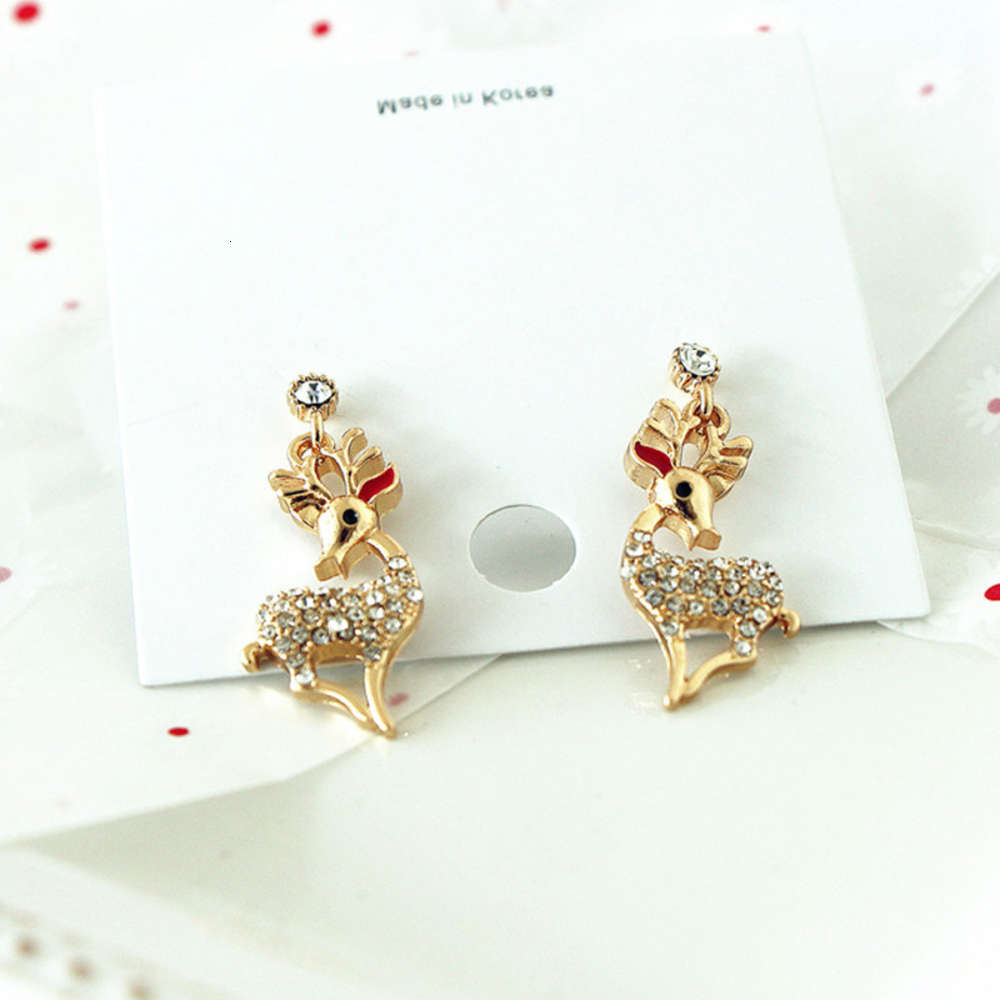 

earrings Japanese Korean fashion cute deer earrings and Earrings, Golden