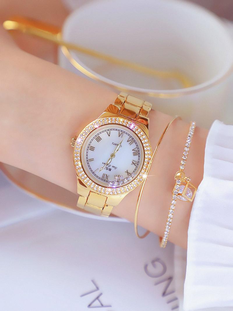 

Wristwatches Luxury Wrist Watches Gold Silver Women Ladies Watch Stainless Steel Strap Fashion Quartz Date Clock Female