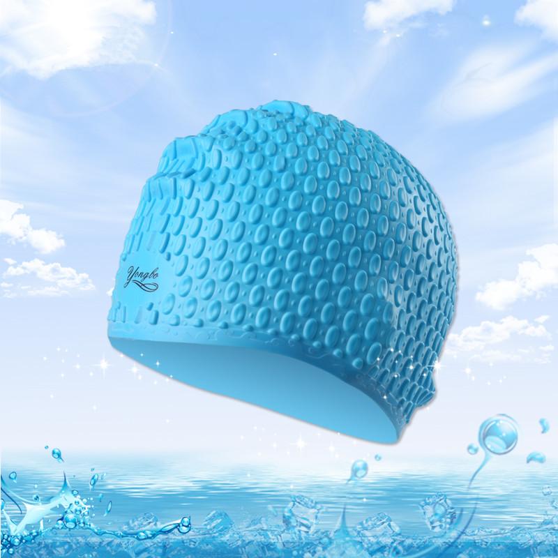 

Men Women Swimming Caps 2021 6 Color Pure Waterproof Protect Ears Particle Swim Pool Hat Adults Cap