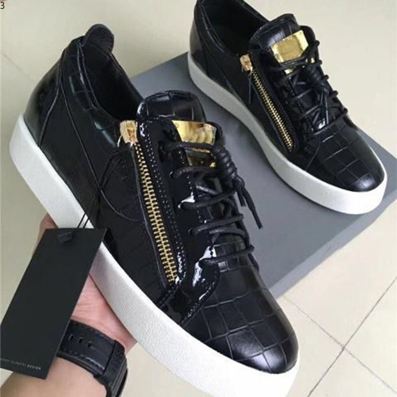 

Giuseppe Casual shoes Real leather Sneakers men shoes chaussures de designer Loafers martin Frankie The crocodile grain diamond g0314