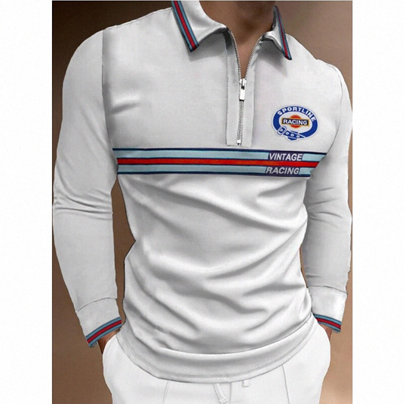 Chemise de golf pour hommes Bloc de couleur Street Street Daily Fermeture à glissière à glissière à la manches longues Casual Fashion Fashion Con