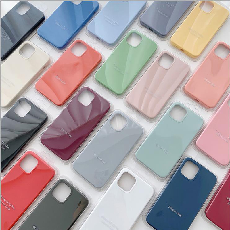 

Original oem quality Silicone Cases For iPhone 12 12mini 12pro max 7 8 X XR Xs With Package, Message color