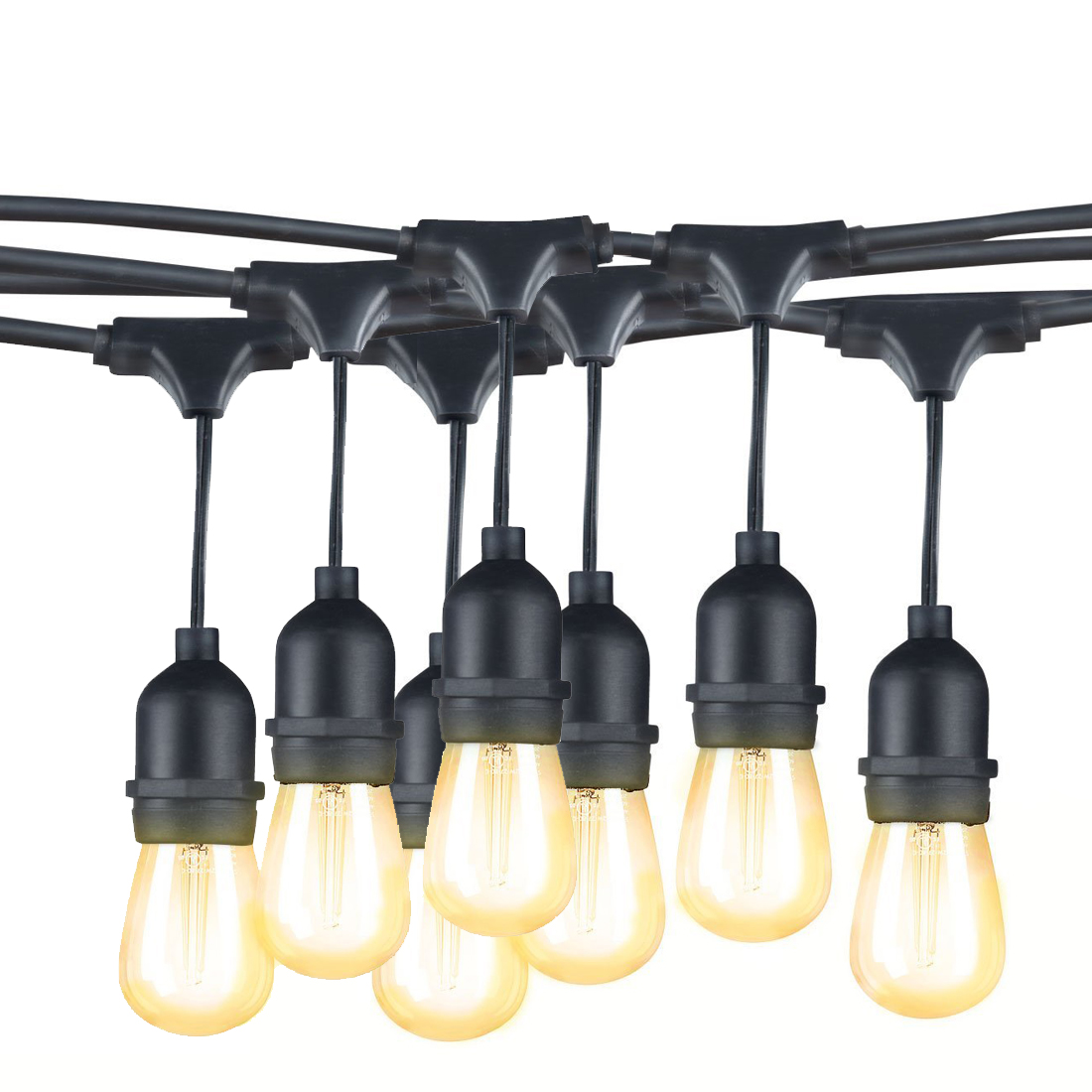 

32.8 Ft Outdoor LED String Light S14 Bulb Christmas Party Garden Decorative Lighting Waterproof Flexible Hanging Sockets Lights