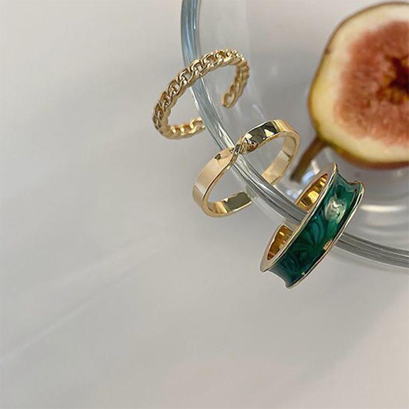 

Wedding Rings 2021 Gothic Style Three Piece Opening For Woman Fashion Jewelry European And American Party Sexy Ring