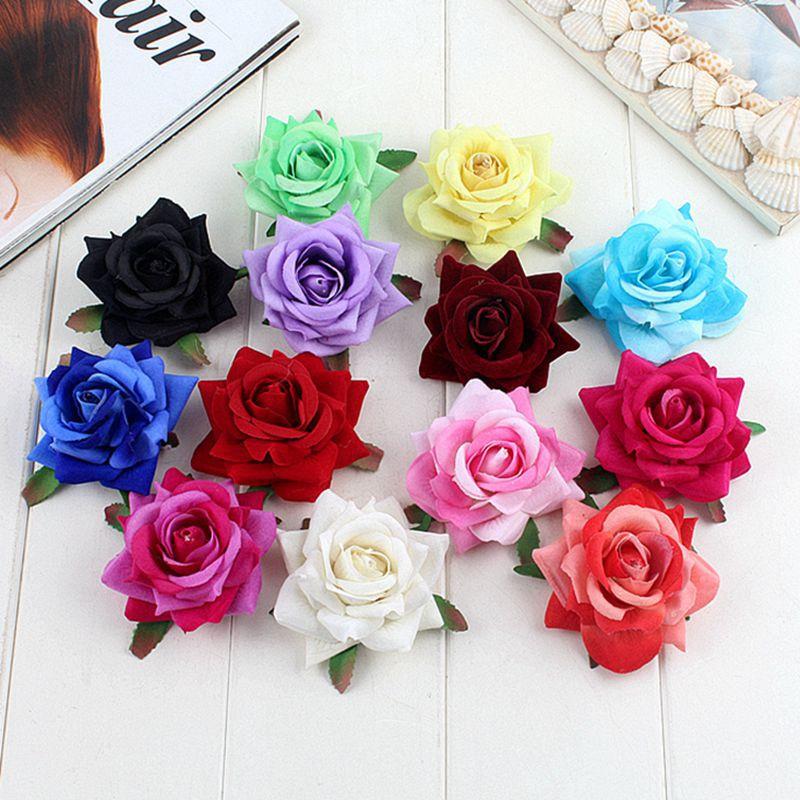 

Decorative Flowers & Wreaths Flocking Curling Rose Corsage Headdress Hairpin Dance Performance Accessories Seaside Holiday Bride Hair