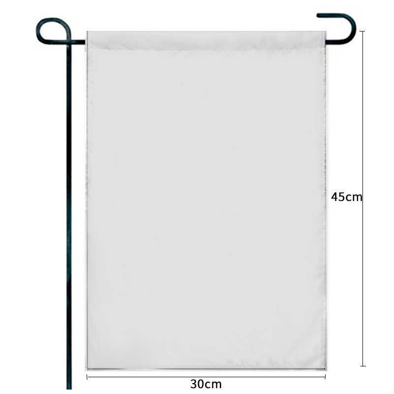 

3 Layers White Banner Flags Triple Ply With Black Shading Cloth Heat Transfer Double Sides Blank Sublimation Garden Flag 100% Polyester