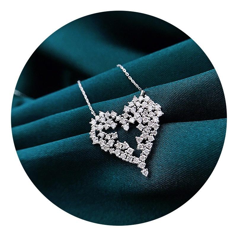 

Pendant Necklaces Heart Bling With CZ Stone Long Chain Statement Necklace For Women Choker Fashion Jewelry 2022 Trend